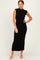 Black Ribbed Knit Mock Neck Maxi Dress