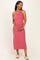 Berry Ribbed Maternity Midi Tank Dress