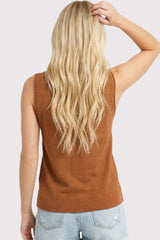 Copper Knit Sleeveless Top