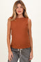 Copper Knit Sleeveless Maternity Top