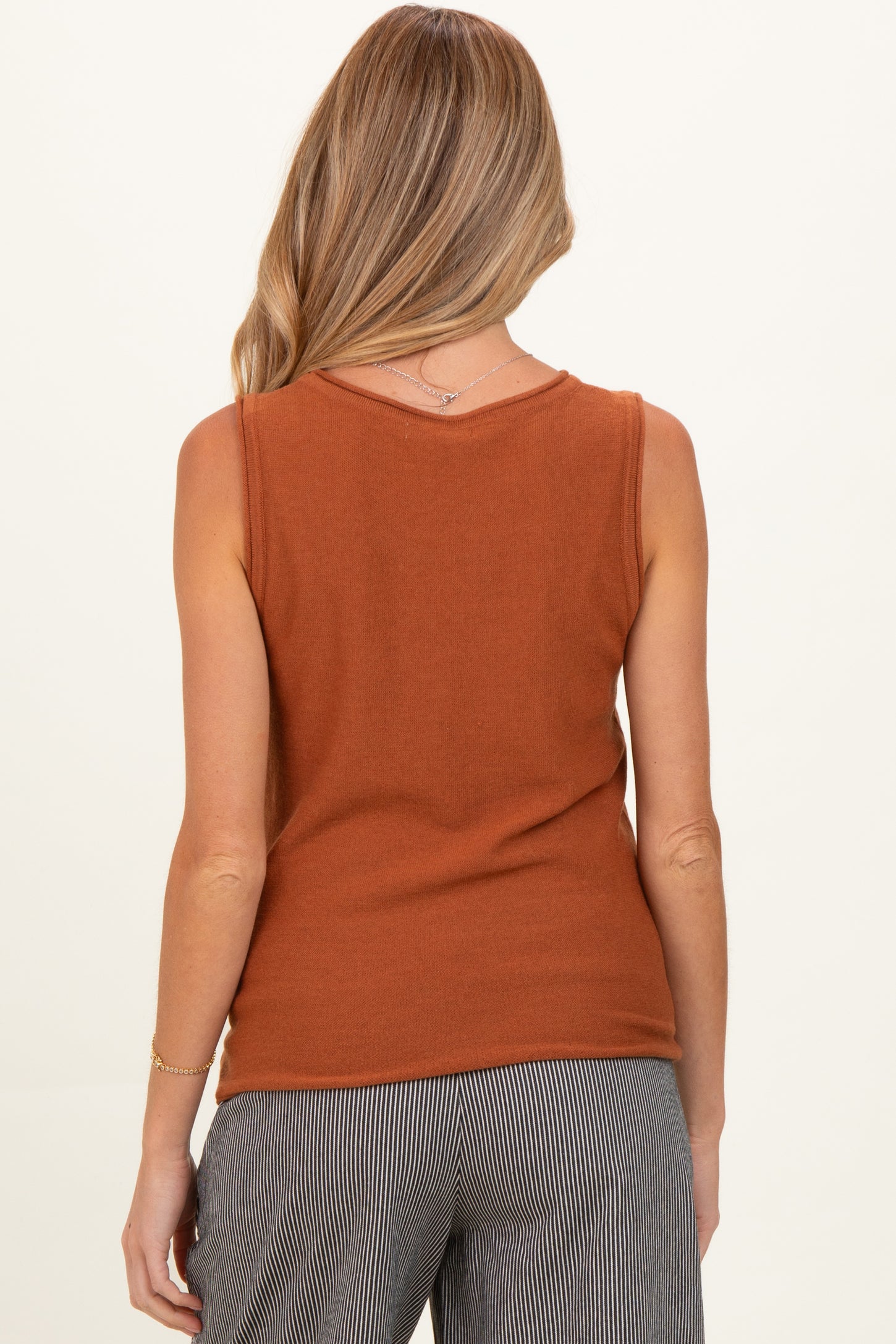 Copper Knit Sleeveless Maternity Top