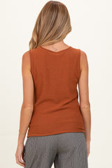 Copper Knit Sleeveless Maternity Top