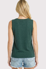 Dark Green Knit Sleeveless Top