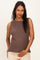 Dark Mocha Knit Sleeveless Maternity Top