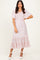 Pink Pleated Satin Smocked Midi Dress