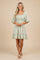 Mint Floral Embroidered Smocked Dress