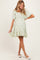 Mint Floral Embroidered Smocked Maternity Dress