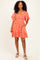 Light Orange Floral Embroidered Smocked Dress