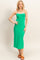Green Cutout Fitted Midi Dress