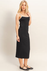 Black Cutout Fitted Midi Dress