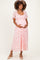 Peach Floral Lace Maternity Maxi Dress