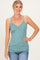 Olive Floral Fitted Sleeveless Cami Tank Top