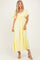Yellow Flutter Sleeve Ruffle Hem Maxi Dress