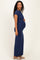 Navy Fitted Short Sleeve Maternity Maxi Dress