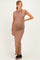 Mocha Fitted Short Sleeve Maternity Maxi Dress