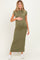 Olive Fitted Short Sleeve Maternity Maxi Dress
