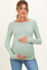 Sage Soft Knit Ruched Maternity Top