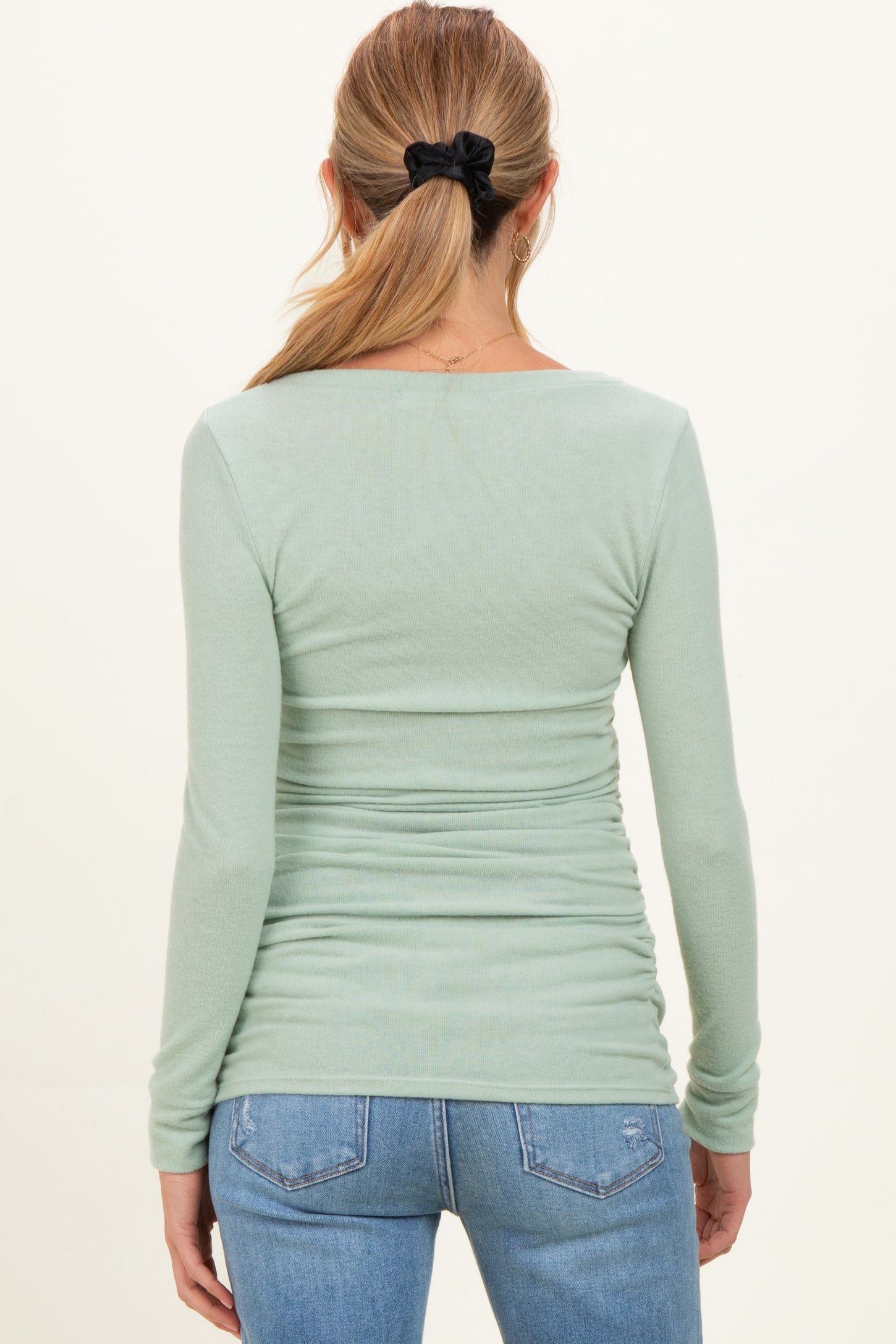 Sage Soft Knit Ruched Maternity Top