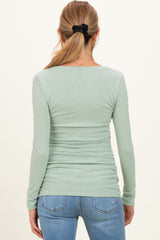 Sage Soft Knit Ruched Maternity Top