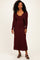 Burgundy Knit Dress Cardigan Set