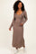 Mocha Knit Dress Cardigan Set