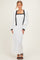 White/ Black Color Block Sleeveless Fitted Dress Cardigan Set