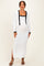 White/ Black Color Block Sleeveless Fitted Dress Maternity Cardigan Set