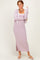 Light Pink/ White Color Block Sleeveless Fitted Dress Cardigan Set