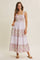 Lavender Multi Floral Tiered Sleeveless Midi Dress