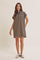 Navy/Mocha Relaxed Fit Striped Polo Mini Dress