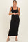 Black Fitted Cutout Maternity Maxi Tank Dress