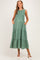 Olive Polka Dot Smocked Tiered Maternity Maxi Dress
