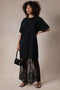 Black Lace Bottom T-Shirt Dress