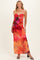 Pink Printed Crisscross Back Maternity Maxi Dress