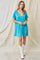 Teal V-Neck Basic Dress
