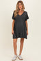 Charcoal V-Neck Basic Maternity Dress