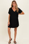 Black V-Neck Basic Maternity Dress