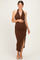 Hazel Knit Halter Gold Ring Maternity Maxi Dress