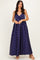 Navy/ Cream Polka Dot Sleeveless Maxi Dress