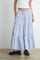 Light Blue Printed Tiered Maxi Skirt