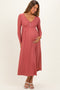 Mauve Ribbed Knit Long Sleeve Maternity Maxi Dress