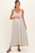 Natural Striped V-Neck Sleeveless Maternity Maxi Dress