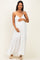 White Blue Striped Shoulder Tie Maternity Maxi Dress