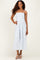 Blue Striped Empire Waist Tiered Midi Dress