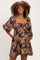 Taupe Floral Square Neck Maternity Dress