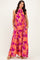 Plum Floral Halter Maxi Dress