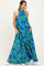 Royal Floral Halter Maxi Dress
