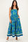 Royal Floral Strapless Midi Dress