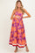 Plum Floral Strapless Maternity Midi Dress