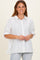 White Button Down Textured Stripe Oversized Shirt